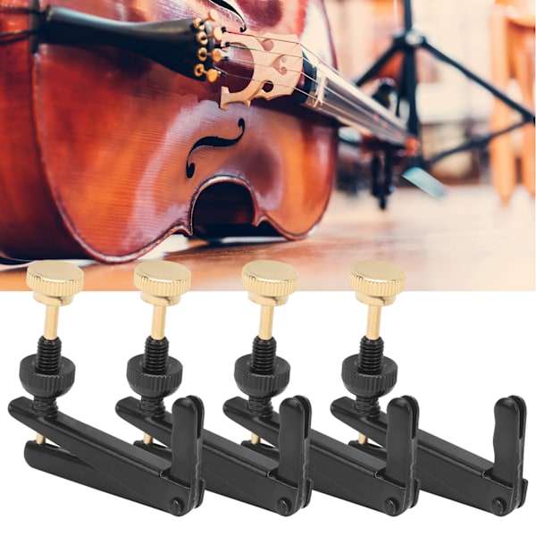 4 st Violin Finstämmare 3/4‑4/4 Cellodelar Strängverktyg Ersättning InstrumenttillbehörSvart