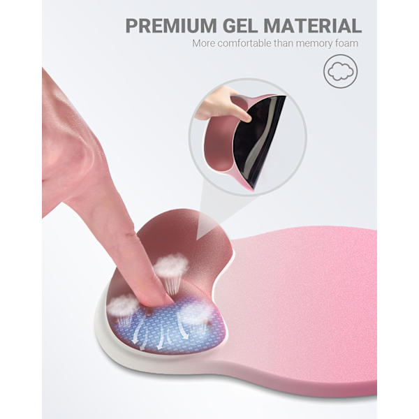 Ergonomisk Musematte med Håndleddstøtte, Komfortabel Musematte Håndleddstøtte, Lindrer Håndleddssmerter Gel Musematte, Sklisikker Gummisokkel Musematte