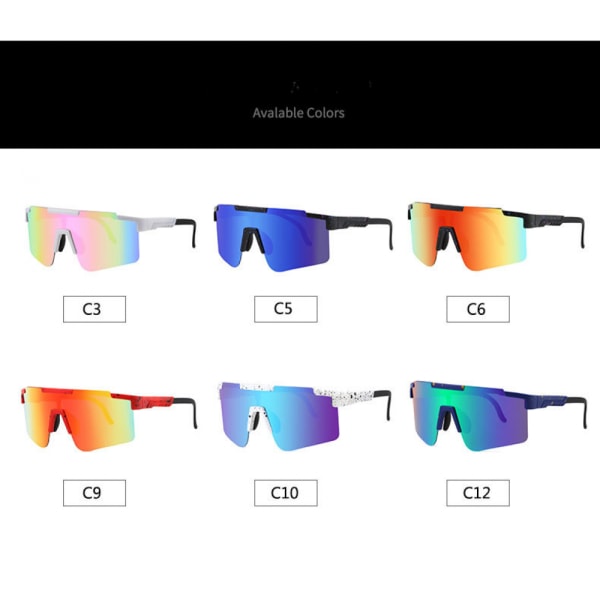 Polariserade sportsolglasögon för män Kvinnor Cykling Löpning Körning Fiskeglasögon （C6）