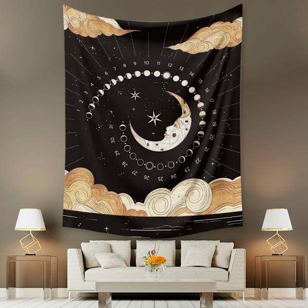 Tarot Moon -seinävaate Kultaiset Tähdet, Makuuhuoneen Kuutaite (GT320005, 59 X 79 Tuumaa)