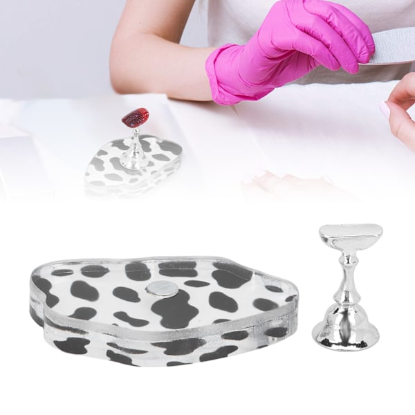 Akryl nagelkonst displayställ bärbar hem salong DIY övning nagelspets hållare för nybörjare nagelkonstnärSilver
