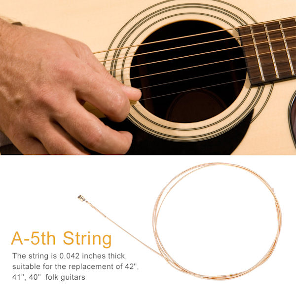 A-5th 042 Fosfor Bronze Sår Hexagonal Stålkerne Akustisk Guitar Streng