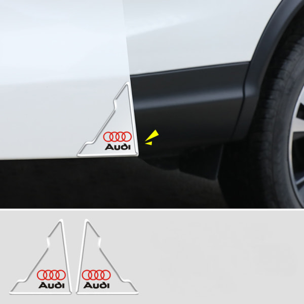 Antikollisionshörnskydd för bilens ytterdörr, PVC-dörrbumpkant anti-scratch gummiskyddsfilm-Audi (tvåpack)