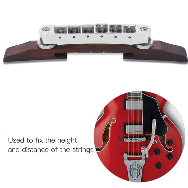 Rosenträ Basbro för SG LP Typ Jazzgitarr Musikinstrument Tillbehör(Silver)
