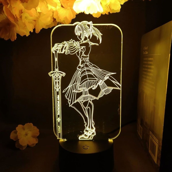 Öde Anime Figur 3D Led Nattljus Present Färgglad Lava Lampa Manga Gaming Rumsbord Dekoration Kung