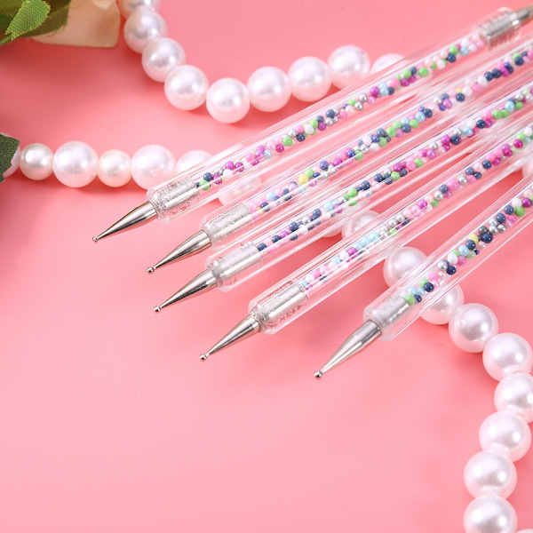 5 st dubbelsidig prickpenna UV-gelmålning ritning prickpenna akrylpenna nagelkonstverktyg