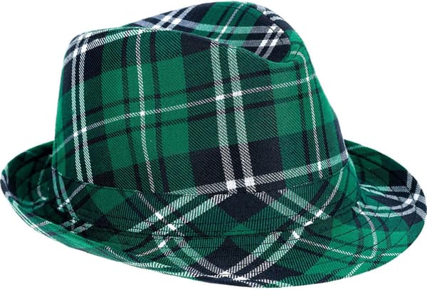 Pyhän Patrickin päivän ruudullinen fedora-hattu | Juhla-asu, 30*20CMA