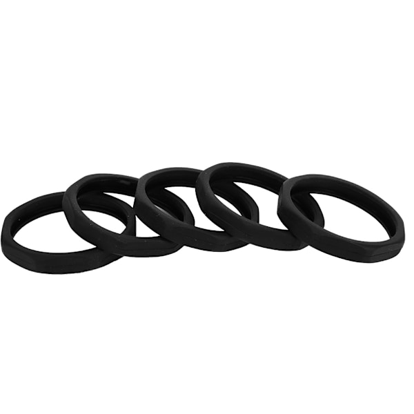 5 st Mikrofon Anti Slip Roller Ring Svart Mjuk Silikon Skyddssvansöverdrag(Svart )