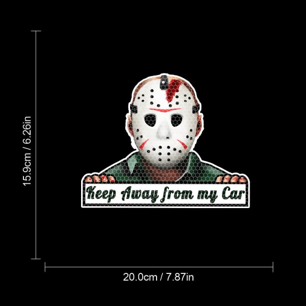 (2-pack) Halloween bilklistermärken personliga dekorativa kristallgaller reflekterande varningsetiketter (\"Fredagen den 13:e\" Jason)