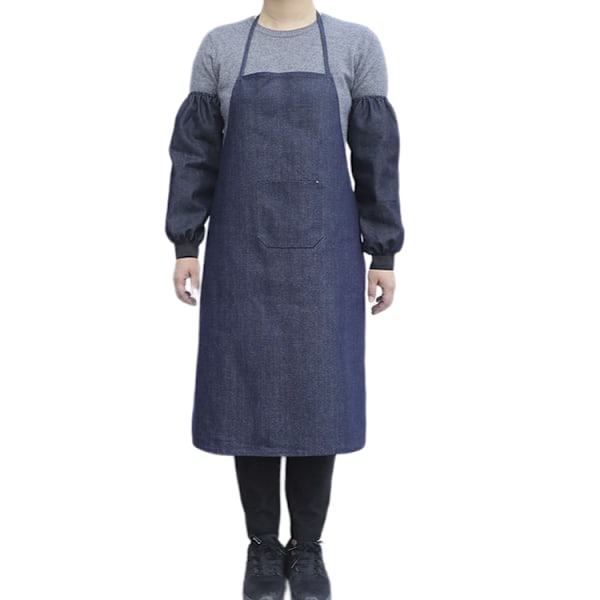 Arbetsförkläde i denim för vuxna, industriell förtjockning, slitstarkt förkläde, arbetsskydd, svetsning, antifoulingförkläde.