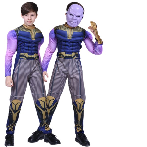 Halloween Muscle Costume Cosplay Children's Hulk Costume Avengers Anime Costume (Muscle Thanos) L