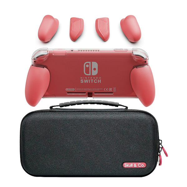 GripCase Lite Bundle: Ett bekvämt skyddande fodral med utbytbara grepp [för att passa alla handstorlekar] för Nintendo Switch Lite