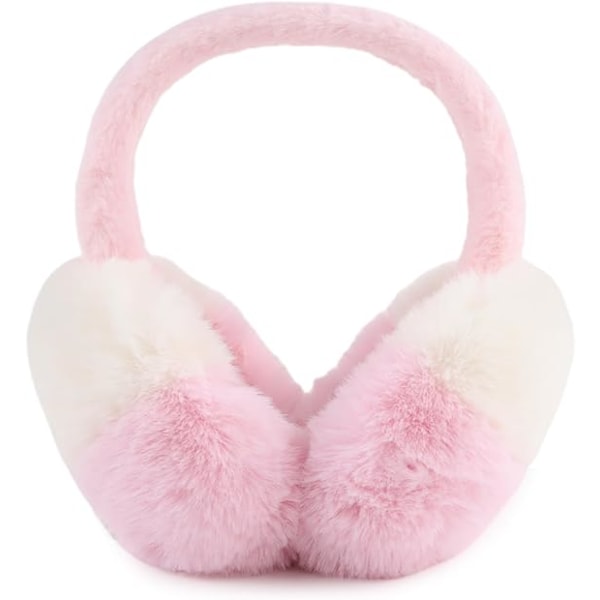 Women Winter Earmuffs Foldable Faux Fur Ear Warmers Cold Weather Fluffy Warm Plush Ear Covers,02