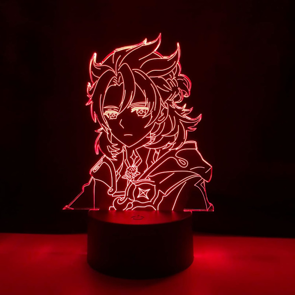 WJ Game LED-nattelys Genshin Impact-figur til værelsesdekoration Børnefødselsdagsgave Genshin Impact bord LED-nattelampe