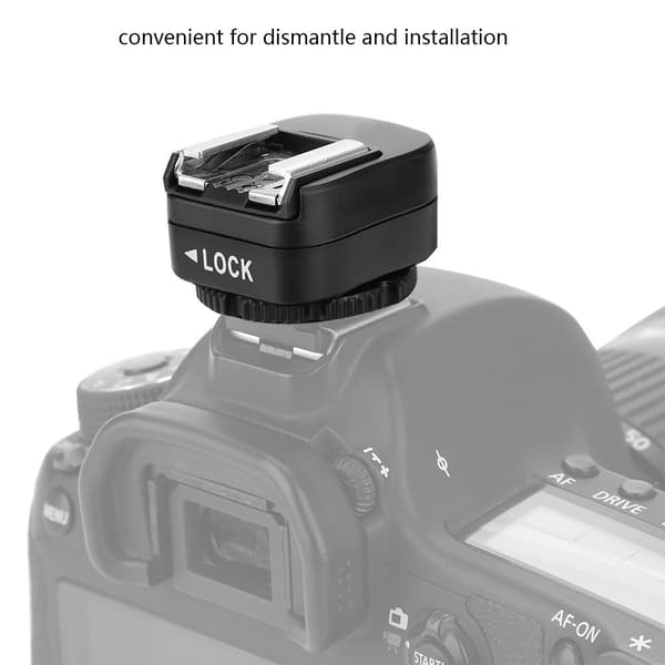 Mini plastik hot shoe adapter konverter 3.5 PC Sync Socket Flash kamera tilbehør (TF-325)