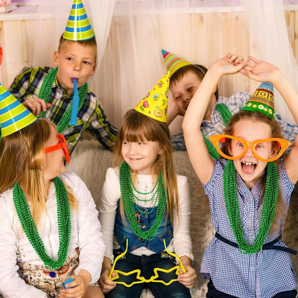 Pyhän Patrickin päivän helmet, 24 kpl jouluhelmikaulakorun tarvikkeita, Mardi Gras -helmikaulakorut naisille ja miehille, festivaaliparaatin heittotarvikkeet Green