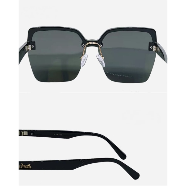 Fashion Solglasögon Oversized UV400 Flat Top Square Glasögon för män & kvinnor-Röda