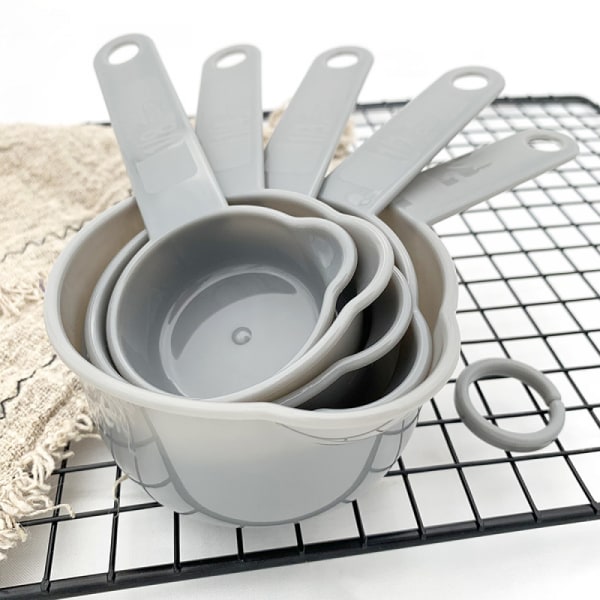 Bakverktyg Pp Plast mätsked 5-delat set, köksredskap, används för att mäta vätskor och torra ingredienser i köket
