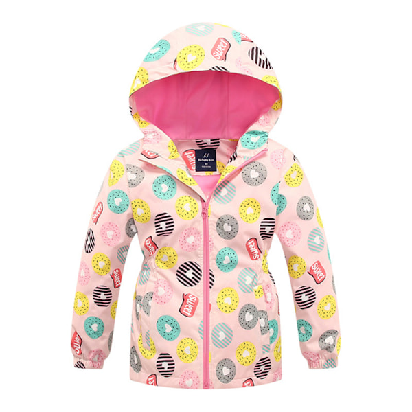 Tyttöjen Sadetakki, Tuulenpitävä Lasten Sadetakki Vedenpitävä Vetoketjullinen Takki Fleece-Vuorella, St-01, 110CM