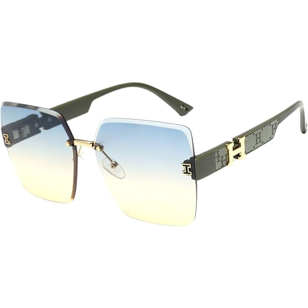 unisex rammeløse solbriller Sand Olive Green