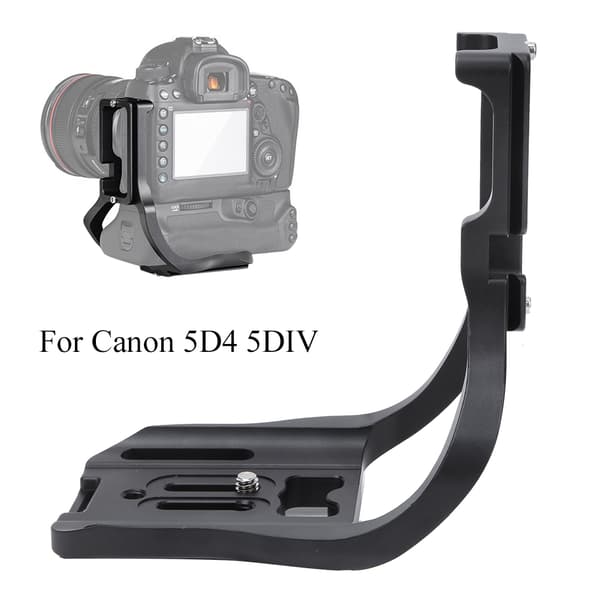 Aluminiumslegering Lodret L-formet Beslag Quick Release Pladeholder Håndgreb til Canon 5D4 5DIV