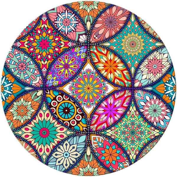 Musmatta, Rund Mandala Musmatta, Söt Musmatta med Design, Halksäker Gummibas Musmatta med Sydd Kant, Vattentät Kvinnor