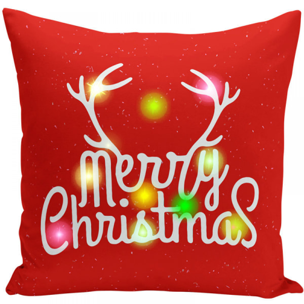 LED Pillow Covers 18x18inch Set of 2 Plush Pillow Case for Sofa Couch Christmas Home Decorations--4545