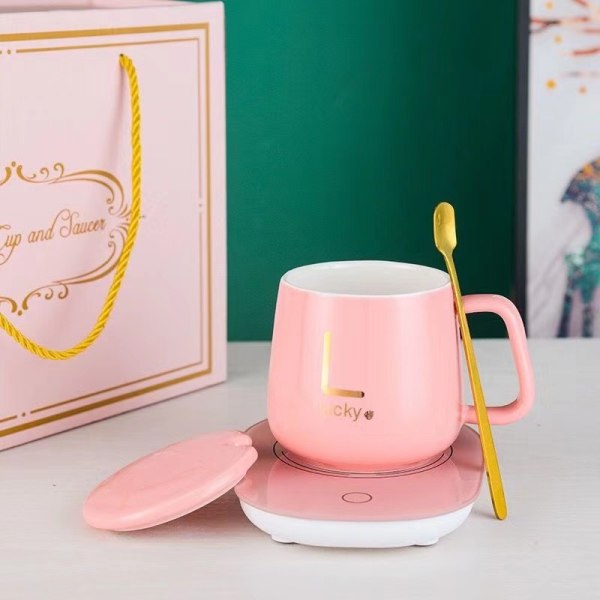 Four-piece set 55 degree thermostat cup warm cup creative gift practical electric cup automatic heating water cup thermos