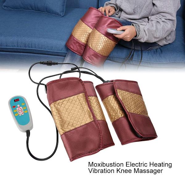 Elektrisk värmande knäskydd infraröd vibrationsbandage massage terapi benmassageapparat
