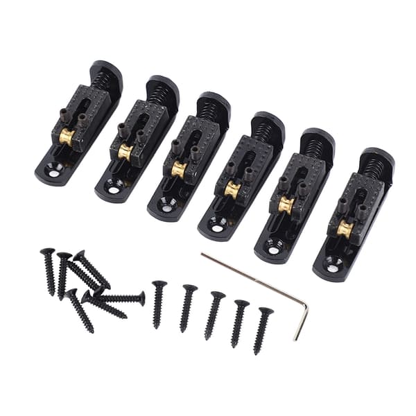 Elektrisk guitar split bridge sadel rulle kugle streng plade metal tailpiece tilbehør sort