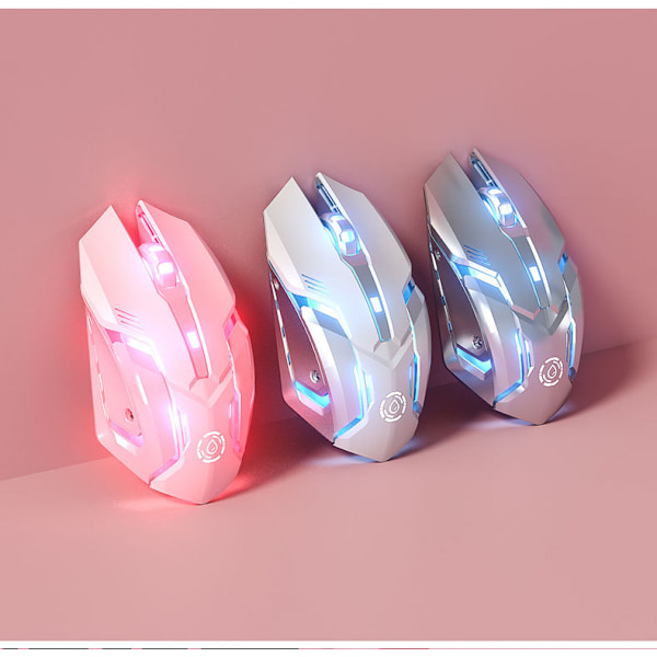 Letvægts trådløs gamingmus, genopladelig trådløs lydløs belyst mus, 4 justerbare DPI, 2,4G USB-modtager, ergonomisk RGB-gamingmus til