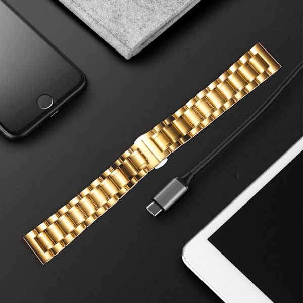Rostfria klockarmband med raka och böjda ändar 5 färger (guld, silver, svart, roséguld, guld-silver tvåfärgad) Storlek (18 mm) Alla hjärtans dag-presenter