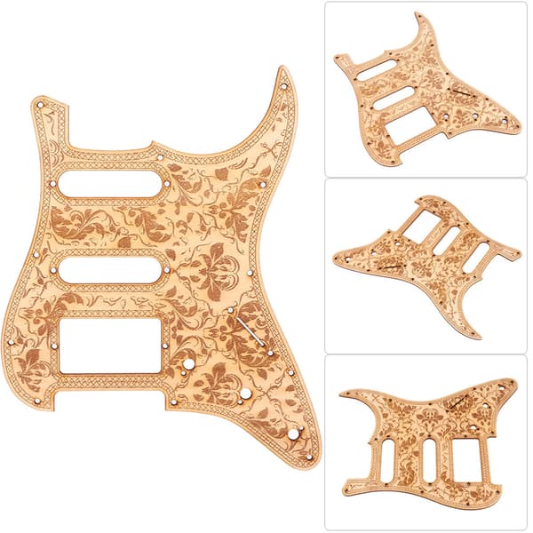 SSH Elektrisk Gitarr Guard Trä Pickguard Reparationsdelar Instrument Tillbehör Passar ST Gitarr