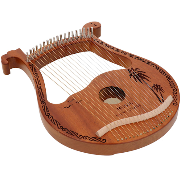Lyre Harpe 19-strengs Mahogni Lille Bærbar Musikinstrument til Begyndere Træfarve