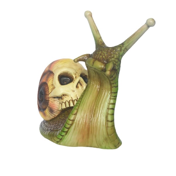Hem Halloween Skalle Snigelprydnad Skelett Snigelskulptur Prydnad Trädgård Heminredning Hartshantverk (Ljus färg)