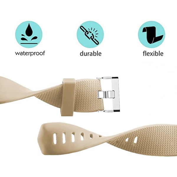 Smartklocka, armband ersättningsband kompatibel med Fitbit charge 2, klassiska och speciella justerbara sportarmband（Tan-L）