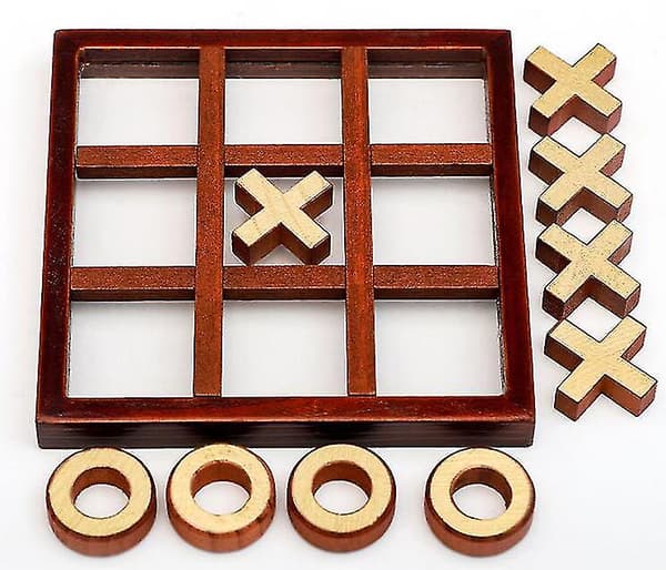 Tic-tac-toe-spel i massivt trä, leksaker för barn