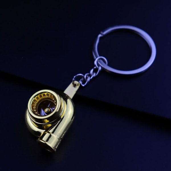 Nyckelring Fordonsdel Bilpresent Nyckelring Ring Bilmodifiering turboladdad nyckelring Metal Turbo Nyckelringhänge (färg： guld)