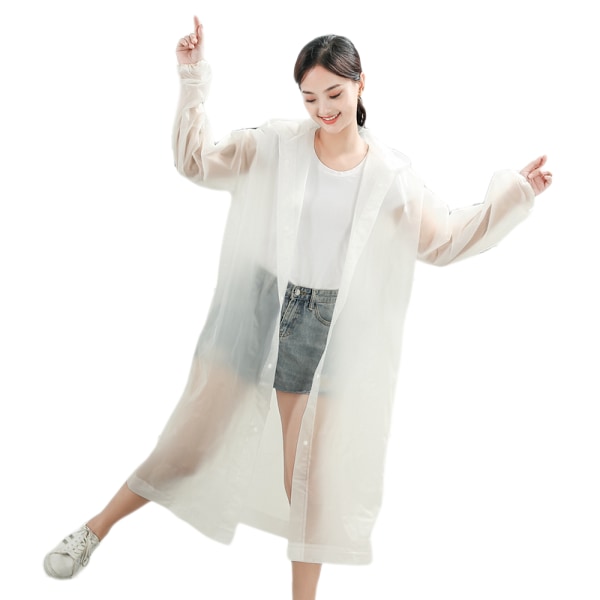 Vandtæt regnfrakke poncho med hætte genanvendelig unisex mænd kvinder let klar regntøj