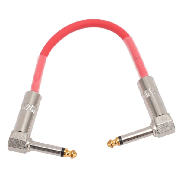 6 stk gitarpatchkabel 6 tommer 6,35 mm rettvinklet lydkabel for effektpedal mikser forsterker elektriske gitarer basser rød