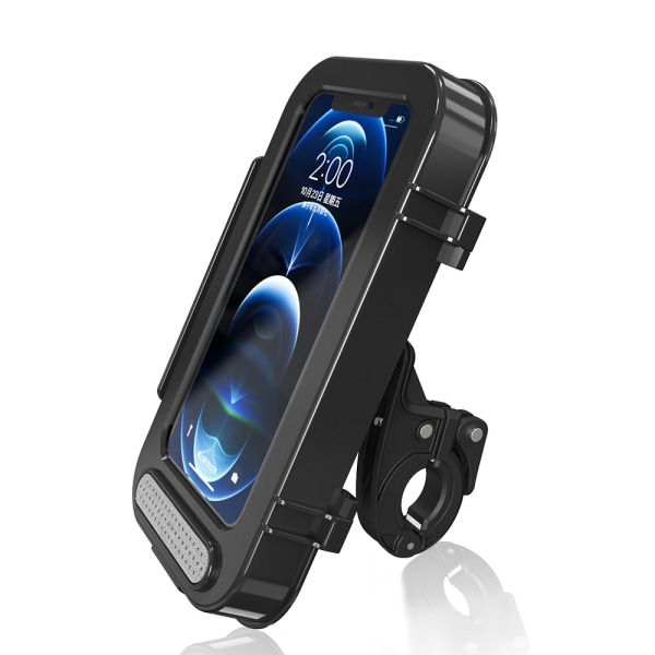 Vattentät justerbar 360° roterande cykeltelefonhållare för 5,5''-6,7'' telefoner - Vattentätt case F81 (svart) - Styre (Single Pack)