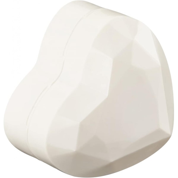 Hjärtformad LED-ring presentförpackning med sammetsinredning - Elegant smyckeskrin för bröllop, förlovning, frieri, födelsedag & årsdag white