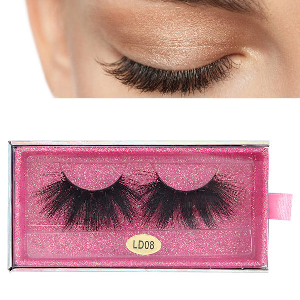 5D 25mm Falska Ögonfransar Makeup Falska Ögonfransar Fluffy Curling Långa Falska Ögonfransar LD08
