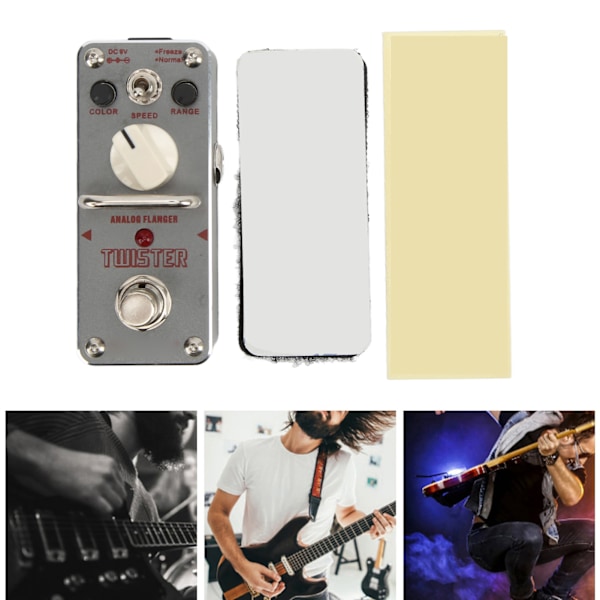 Analog Flanger Pedal Elektrisk Gitarr Mini Singel Block Effekt True Bypass 3 Knapp ATR-3