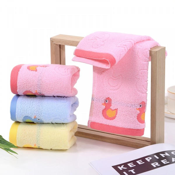 3-pack söta tecknade handdukar, rena bomullsbarnhanddukar för badrum, djur, barntvättlappar, badhanddukar för hemmet, storlek 9,8\" x 19,6\"