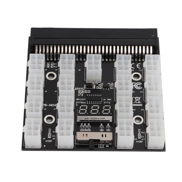 Breakout Board Strømforsyning Server Adapter 17 Porte 6 Pin LED Spændingsdisplay Tilbehør