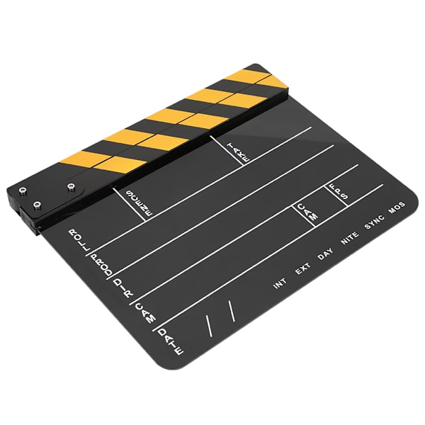 30x25CM Akryl Clapperboard Professionell Film Action Clap Regissör Fotografering VerktygGul Randig Svart Tavla