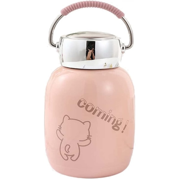 230 ml rustfritt stål vannflaske, vakuumisolerte vannflaske lekkasjesikker melk juice hold kald varm for bærbar reise (rosa)