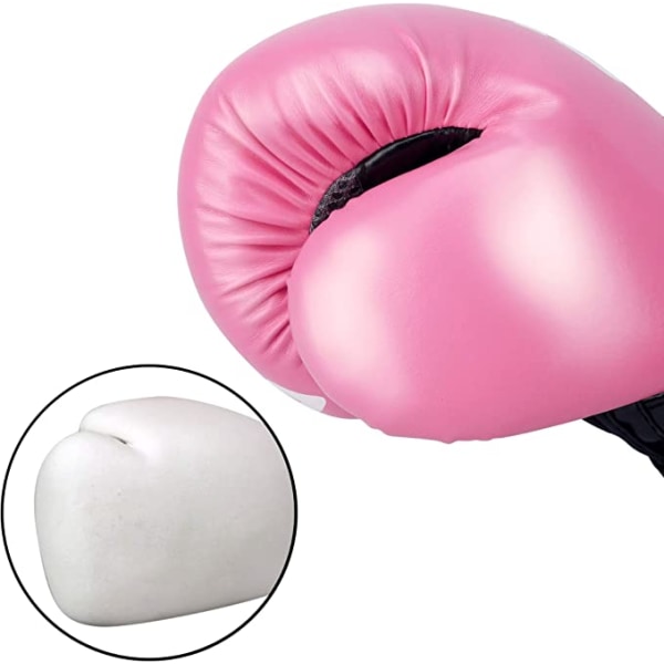 Boxningshandskar för män och kvinnor, boxningsträningshandskar, taekwondo sandsäckhandskar, Muay Thai sparringträningshandskar rosa och vita 12oz