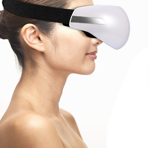 Uppladdningsbar 3D Elektrisk Grön Ljus Ögonmassager Trötthet Huvud Stressavlastning Behandling Vit